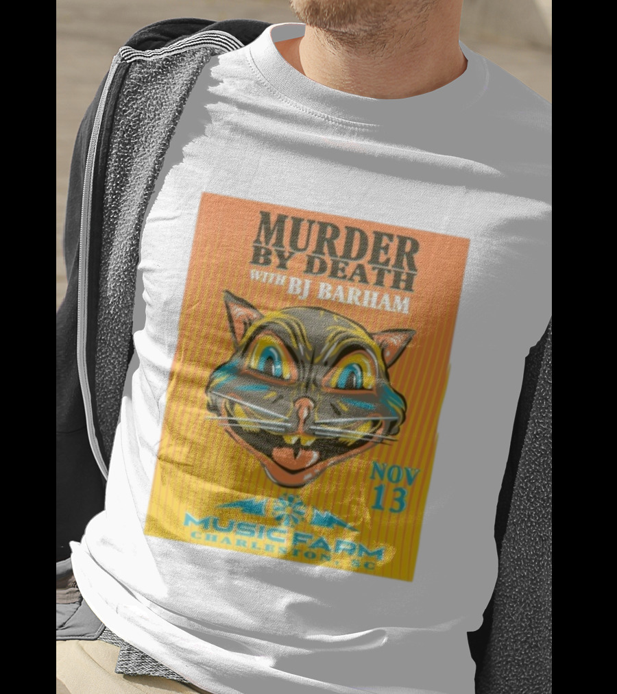 Murder By Death With BJ Barham Music Farm Charleston SC Nov 13 Cat Art T-Shirt