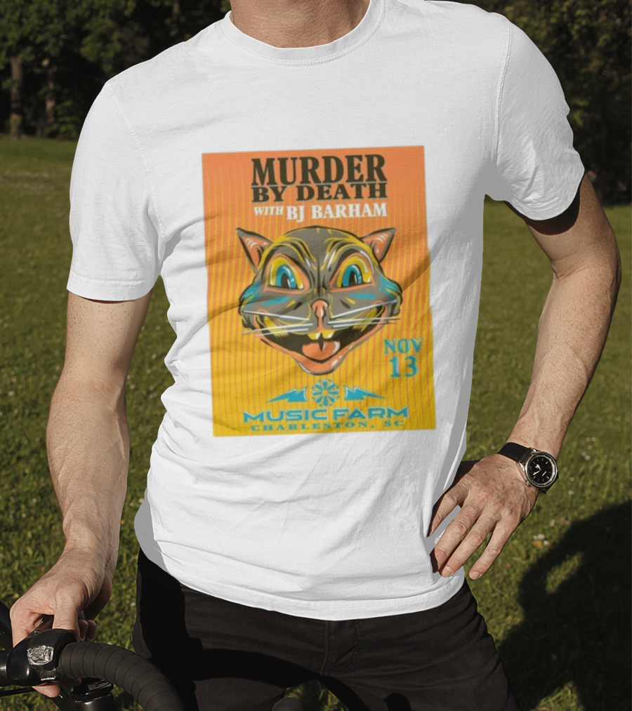 Murder By Death With BJ Barham Music Farm Charleston SC Nov 13 Cat Art T-Shirt