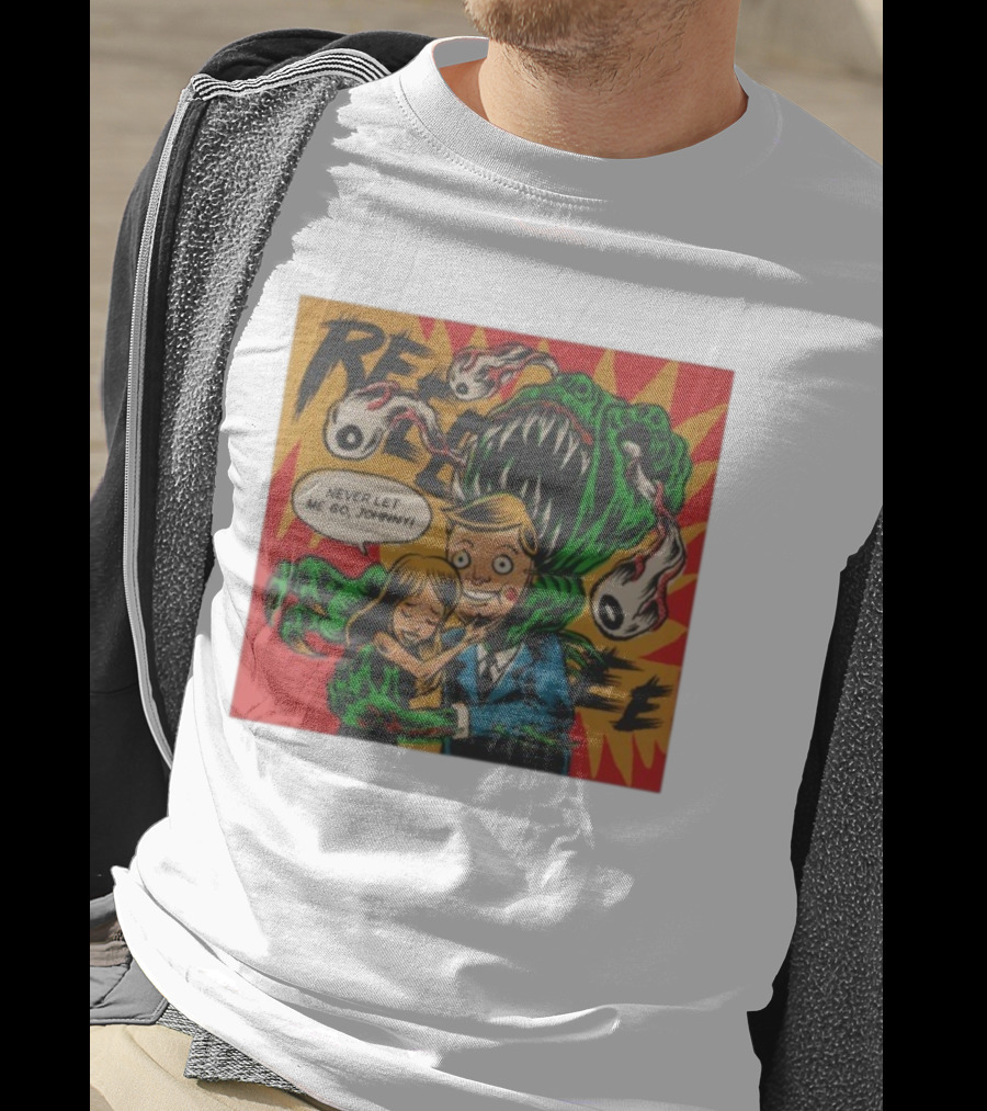 Creepy Comic Style Monster Attack Never Let Me Go Johnny Retro Art T-Shirt