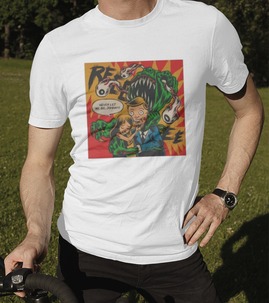 Creepy Comic Style Monster Attack Never Let Me Go Johnny Retro Art T-Shirt