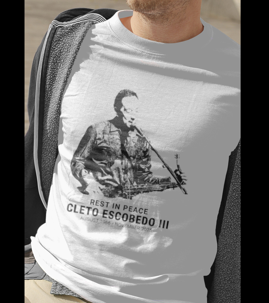 RIP Cleto Escobedo III Rest In Peace August 1964 November 2023 Jimmy Kimmel Live Bandleader T-Shirt
