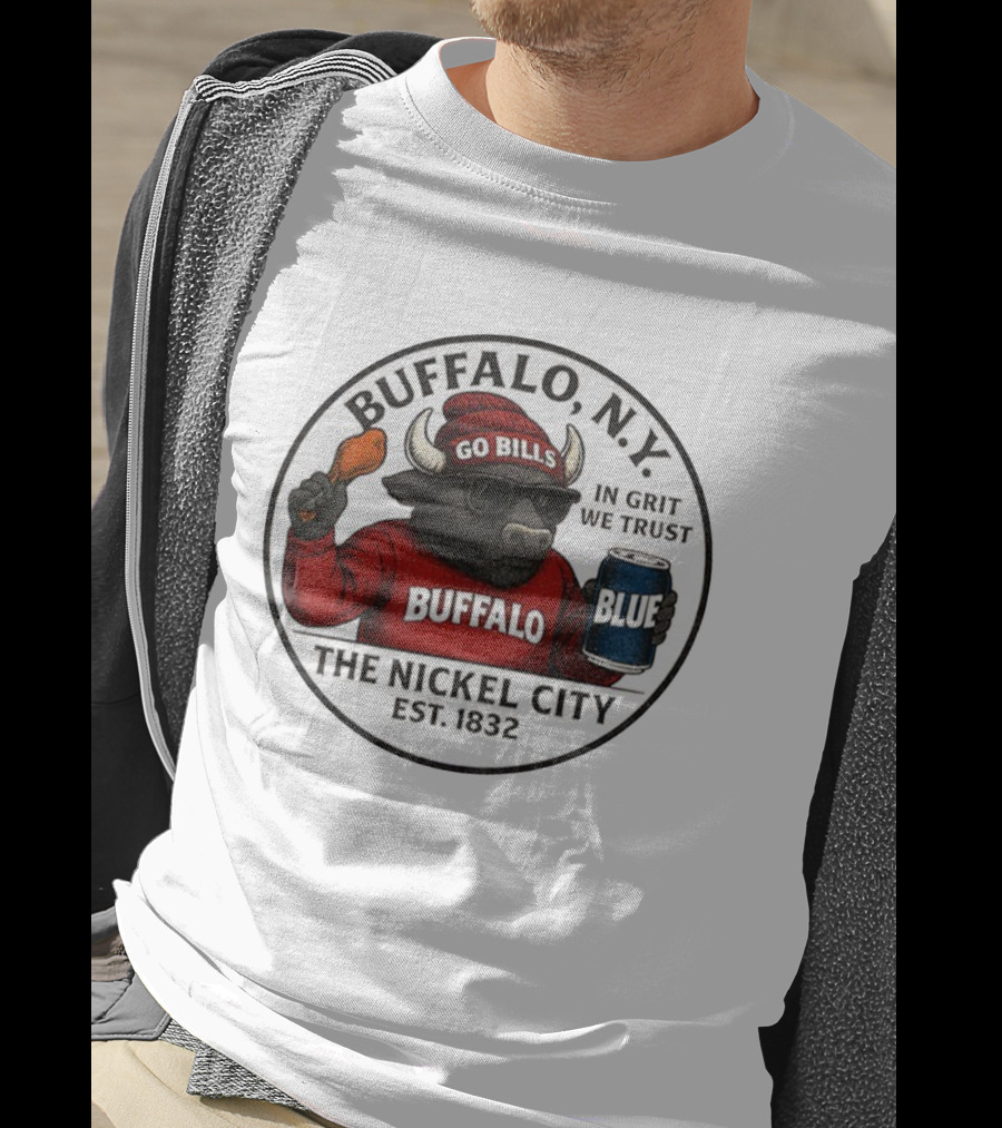 Buffalo NY Go Bills Buffalo The Nickel City Est 1832 In Grit We Trust T-Shirt