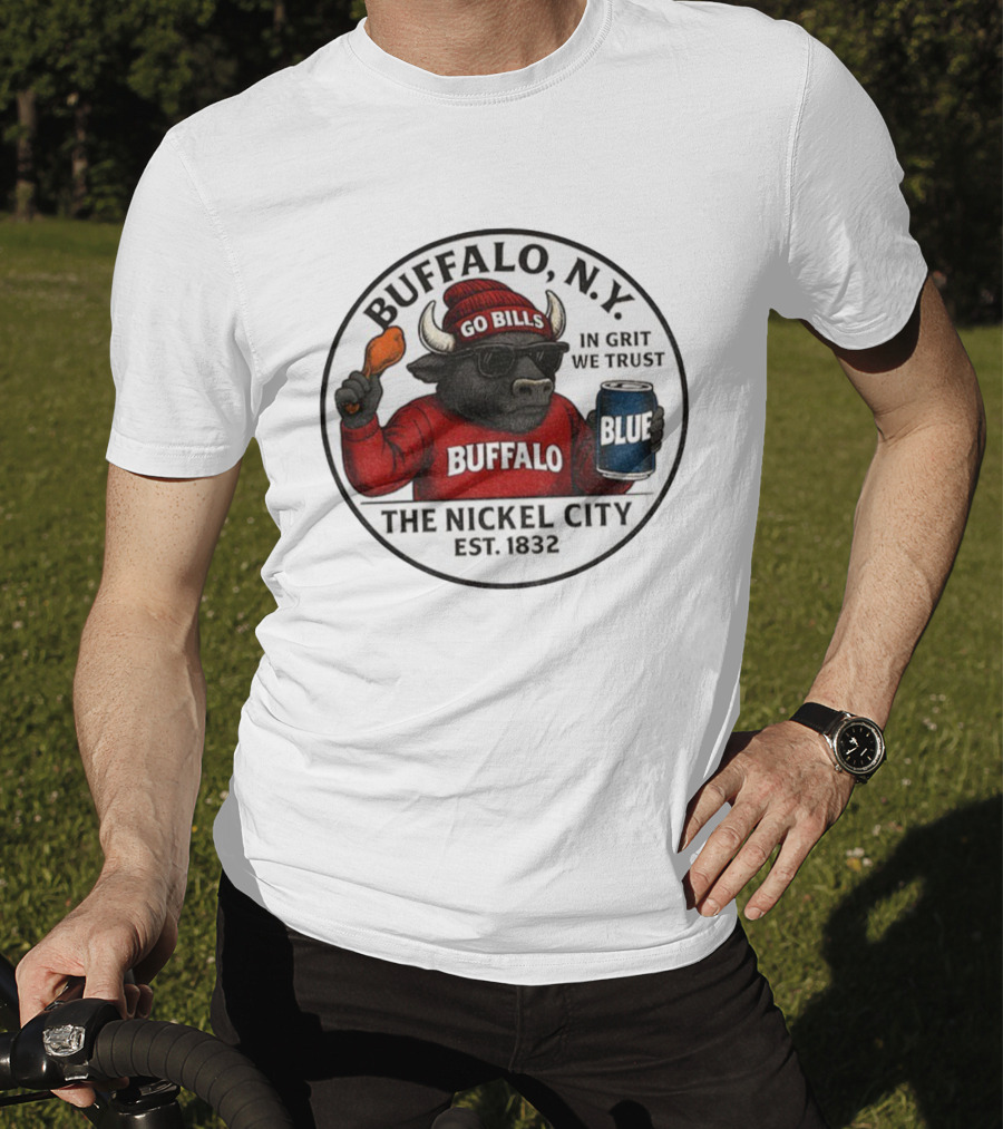 Buffalo NY Go Bills Buffalo The Nickel City Est 1832 In Grit We Trust T-Shirt
