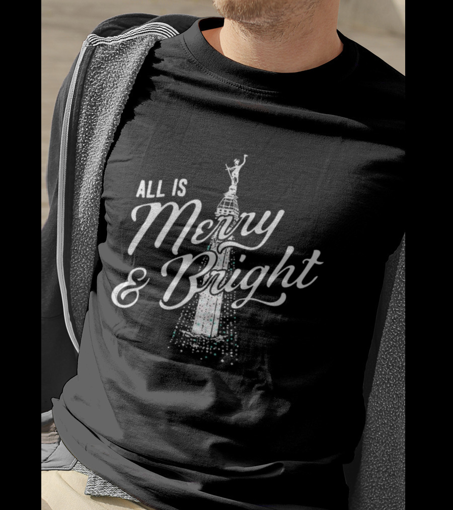 All Is Merry And Bright Christmas Tree Celebration T-Shirt