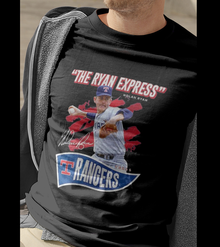 Texas Rangers The Ryan Express Nolan Ryan Signature T-Shirt