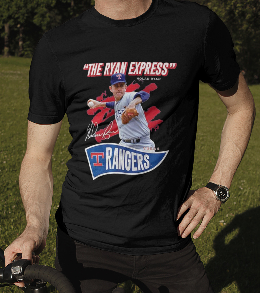 Texas Rangers The Ryan Express Nolan Ryan Signature T-Shirt
