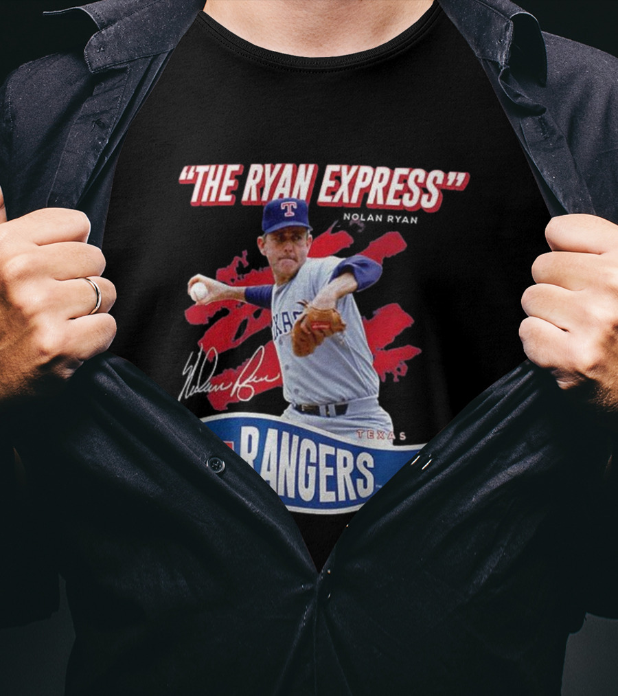 Texas Rangers The Ryan Express Nolan Ryan Signature T-Shirt