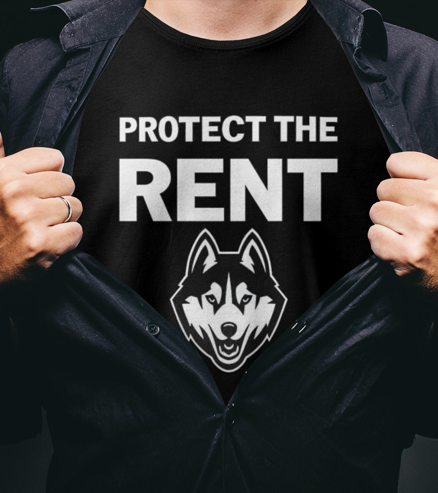 UConn Huskies Protect The Rent Fierce Husky Logo T-Shirt