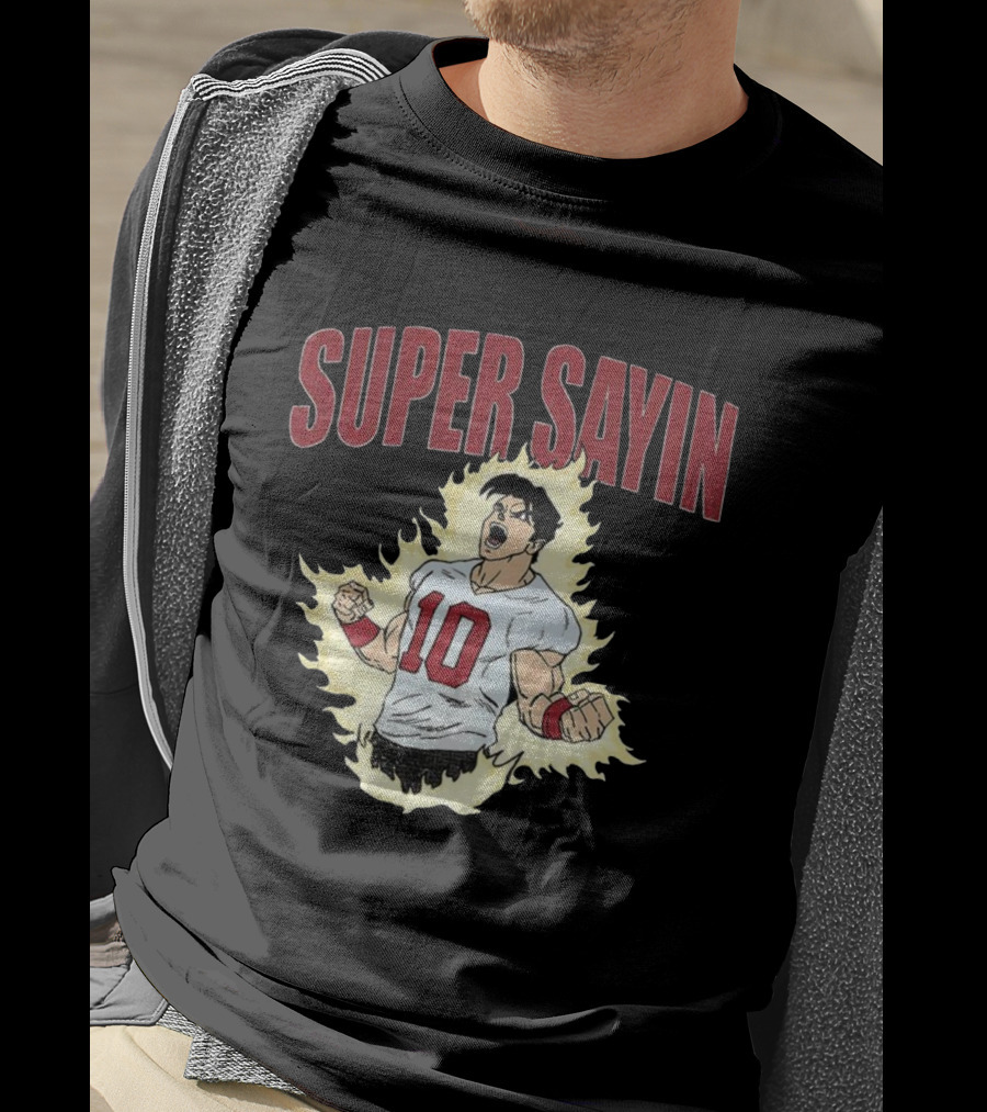 Super Sayin Player Number 10 Cartoon Anime Style T-Shirt