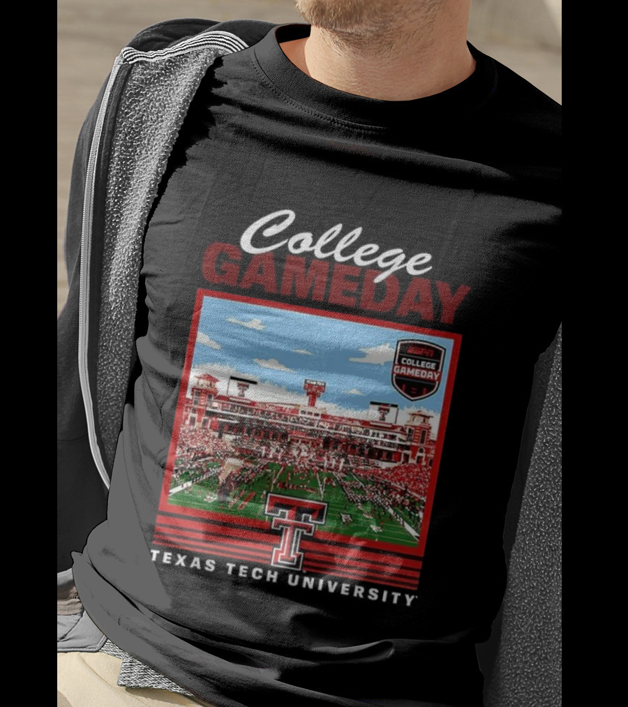 Texas Tech Red Raiders ESPN College GameDay Jones AT And Stadium T-Shirt