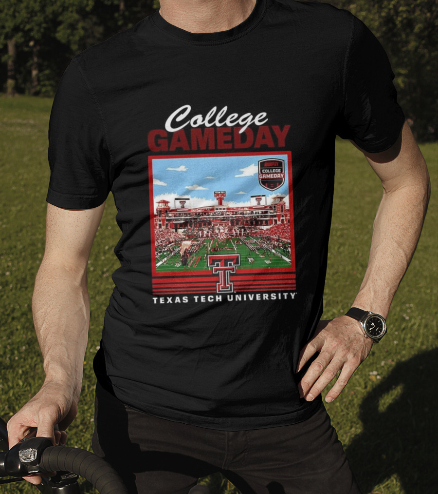 Texas Tech Red Raiders ESPN College GameDay Jones AT And Stadium T-Shirt