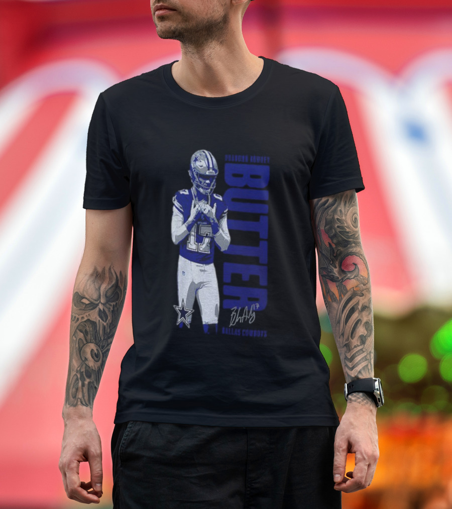 Brandon Aubrey 17 Butter Dallas Cowboys NFL Football Signature 2025 T-Shirt