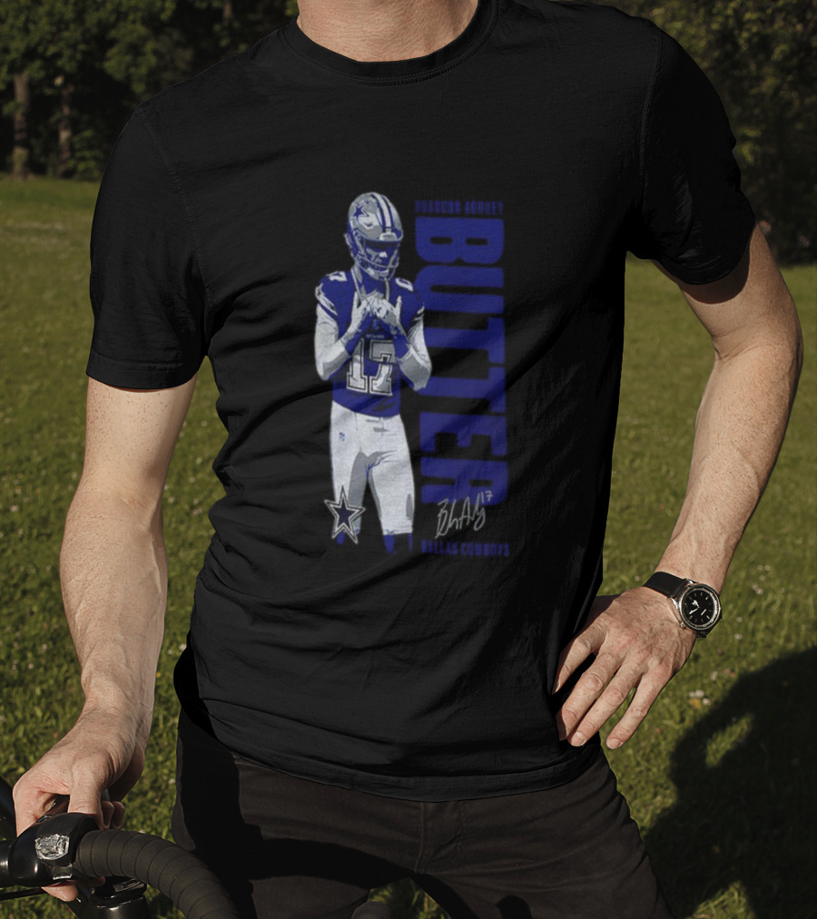 Brandon Aubrey 17 Butter Dallas Cowboys NFL Football Signature 2025 T-Shirt
