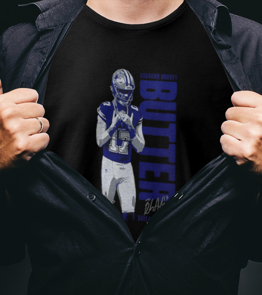 Brandon Aubrey 17 Butter Dallas Cowboys NFL Football Signature 2025 T-Shirt