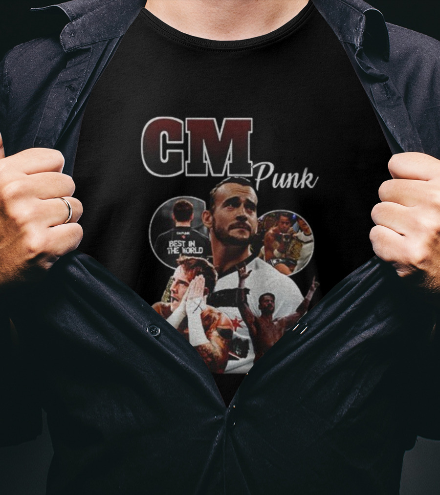 CM Punk Best In The World 90s Vintage Bootleg WWE T-Shirt