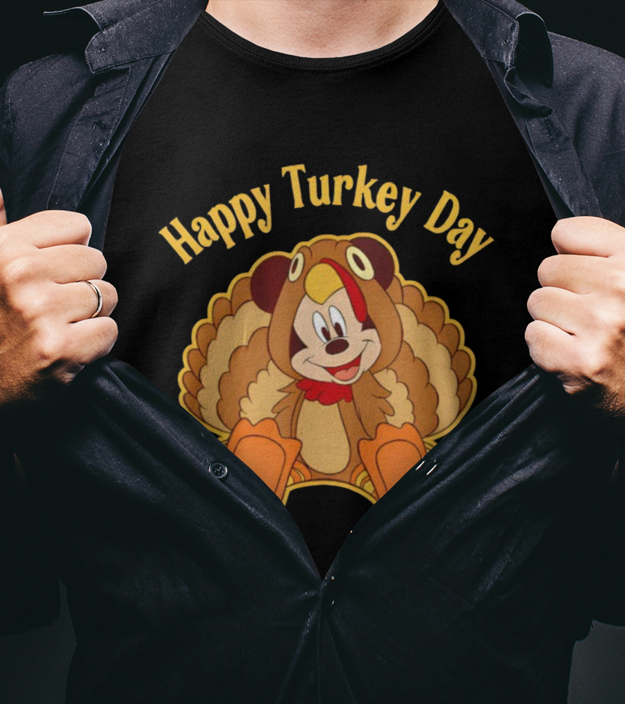Disney Mickey Thanksgiving Happy Turkey Day T-Shirt