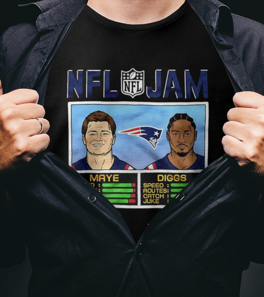 NFL Jam Maye Diggs New England Patriots Video Game Classic T-Shirt