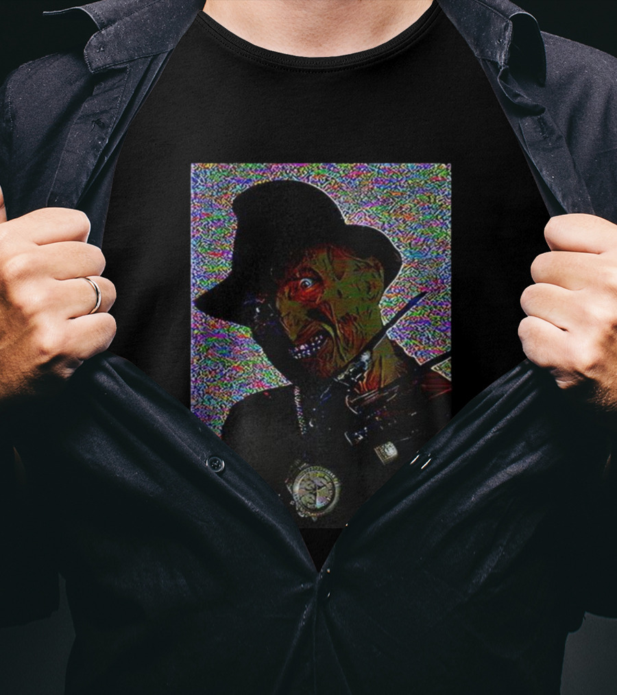 Freddy Krueger A Nightmare On Elm Street Bling Halloween Horror Villain Retro Style T-Shirt