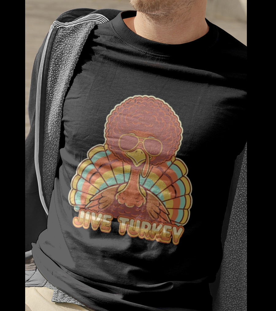 Jive Turkey Retro Thanksgiving Afro Sunglasses T-Shirt