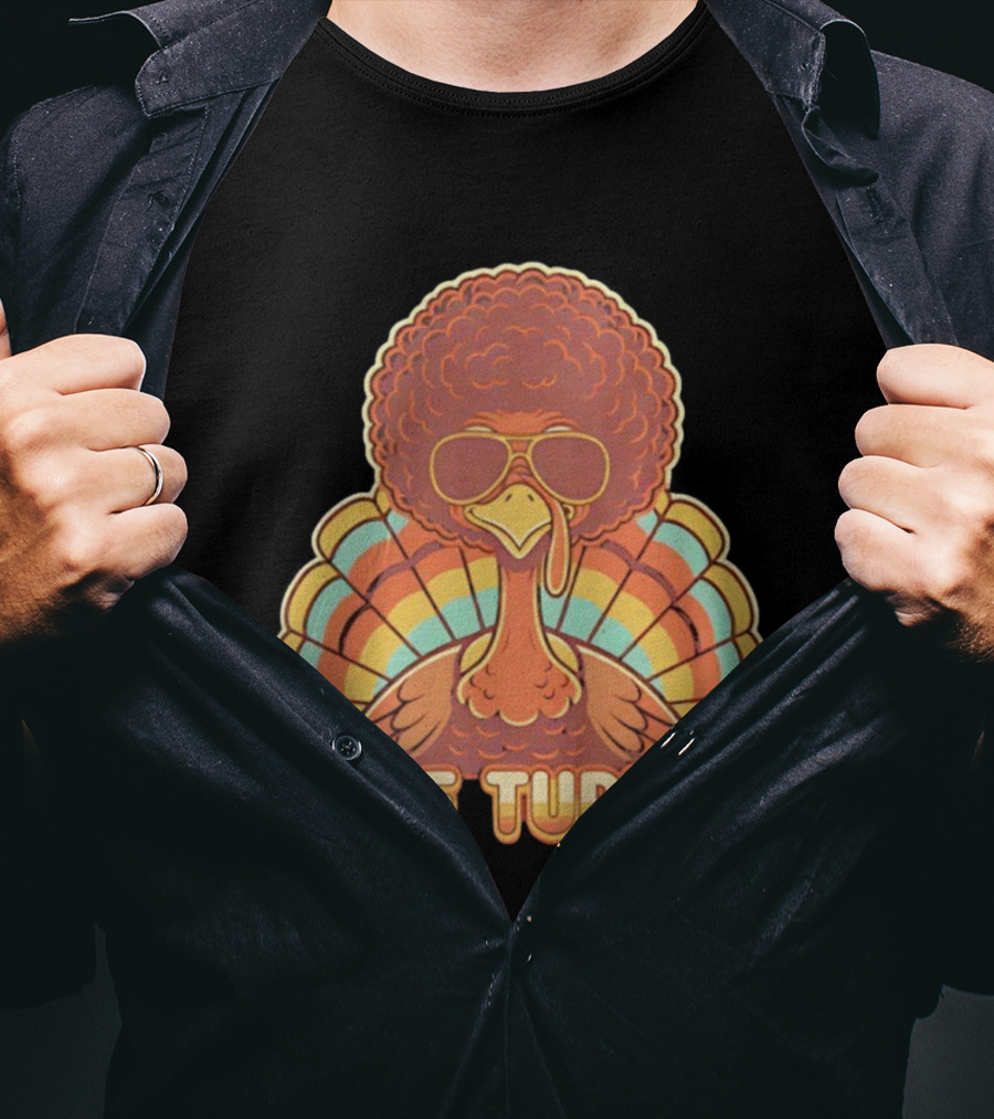 Jive Turkey Retro Thanksgiving Afro Sunglasses T-Shirt