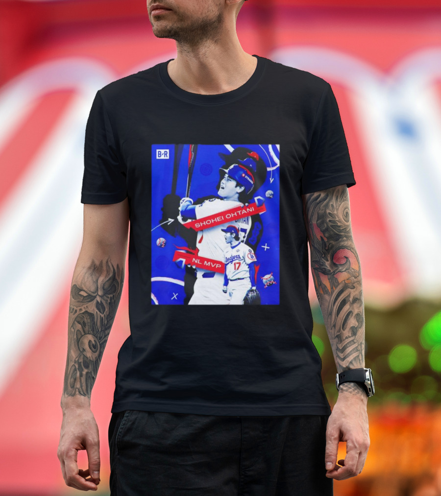 Shohei Ohtani Number 17 NL MVP Dodgers Theme T-Shirt