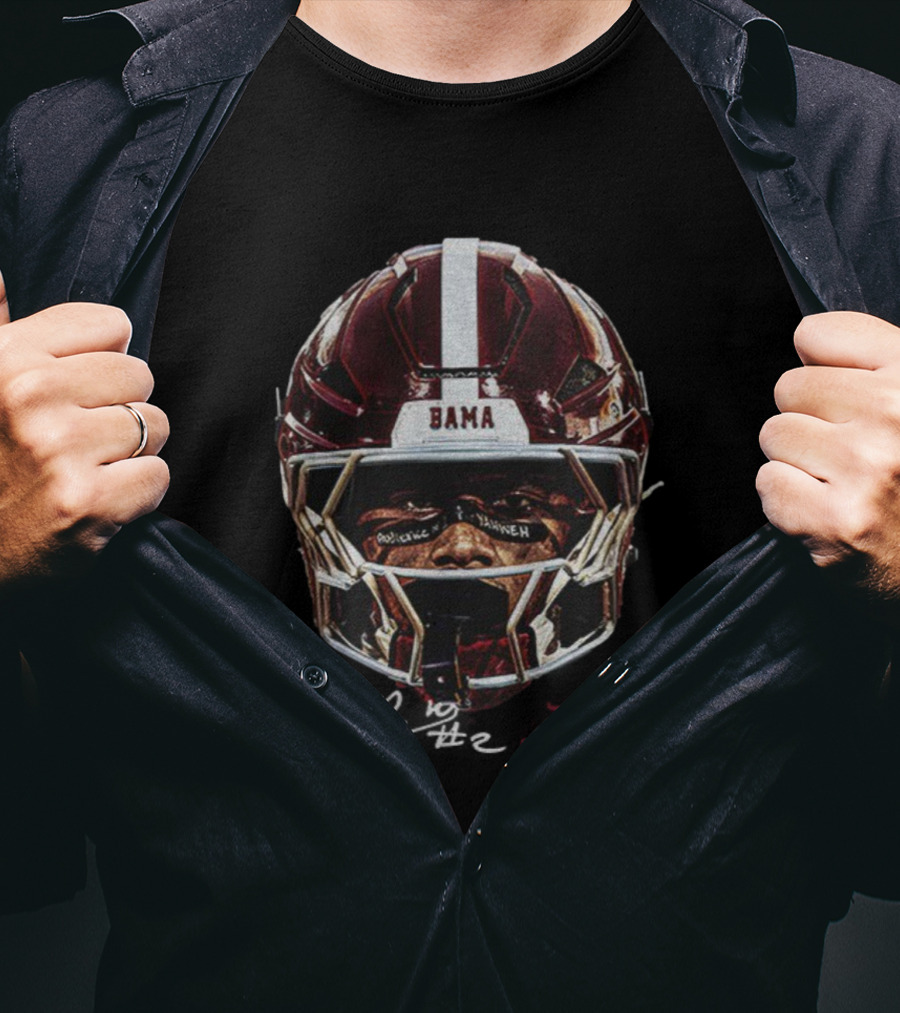 Bama Helmet Face Alabama Crimson Tide NFL Football 2025 T-Shirt