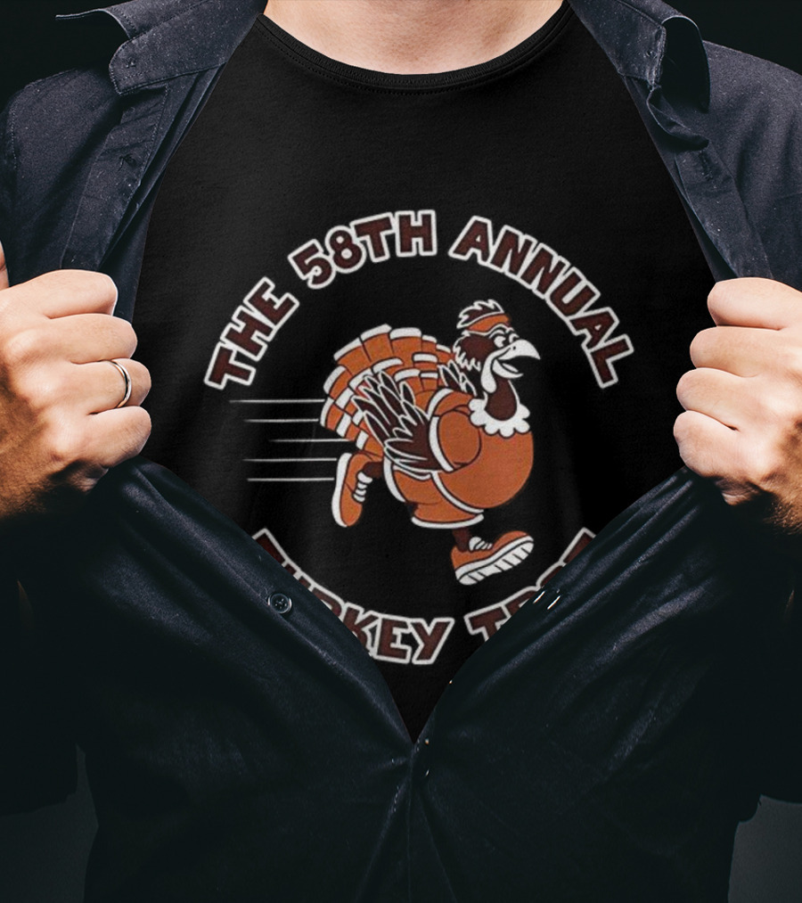 The 58th Annual Turkey Trot Running Turkey T-Shirt