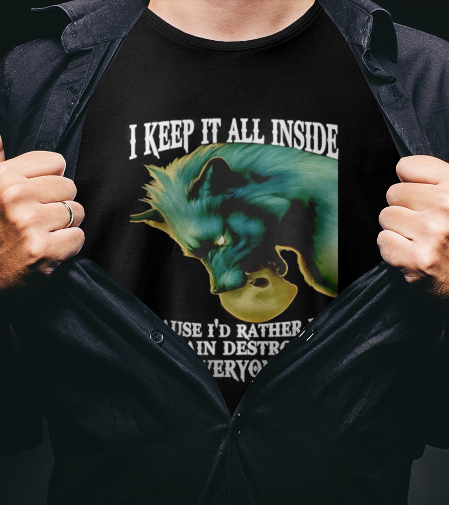 Wolf I Keep It All Inside Let The Pain Destroy Me T-Shirt