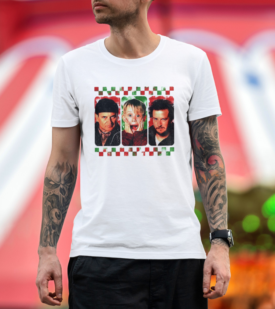 Home Alone Christmas Movie Characters Kevin Marv Harry T-Shirt