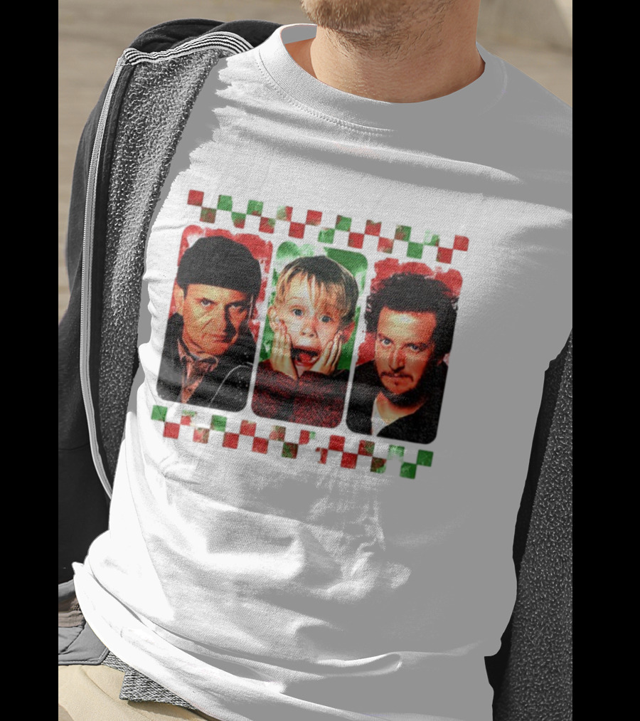 Home Alone Christmas Movie Characters Kevin Marv Harry T-Shirt