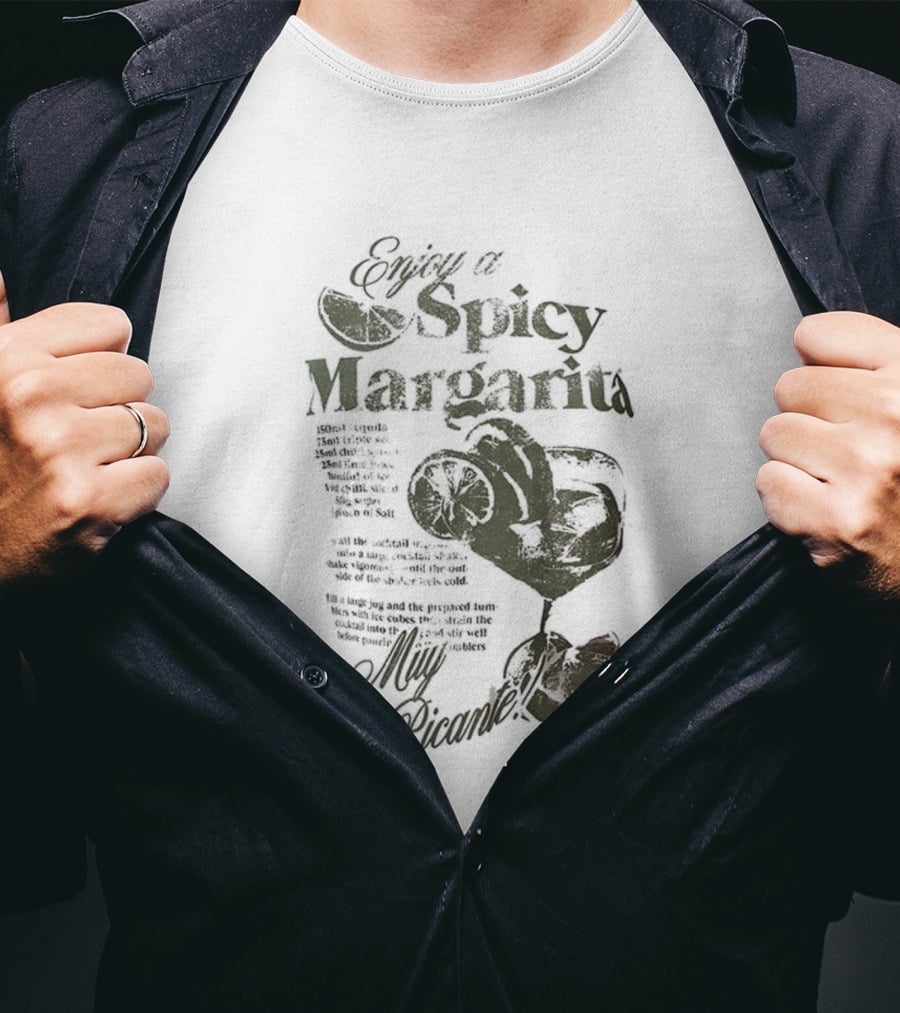 Enjoy A Spicy Margarita Muy Picante Lime And Chili Pepper T-Shirt