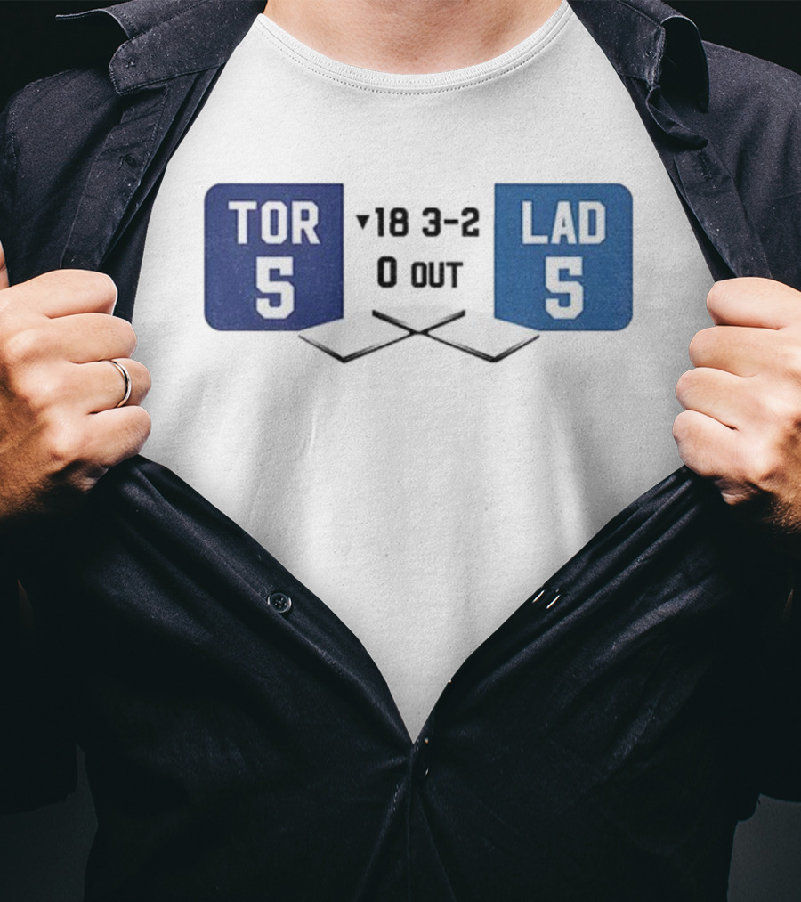 LAD 5-5 TOR Round 18 3-2 Scoreboard Art T-Shirt
