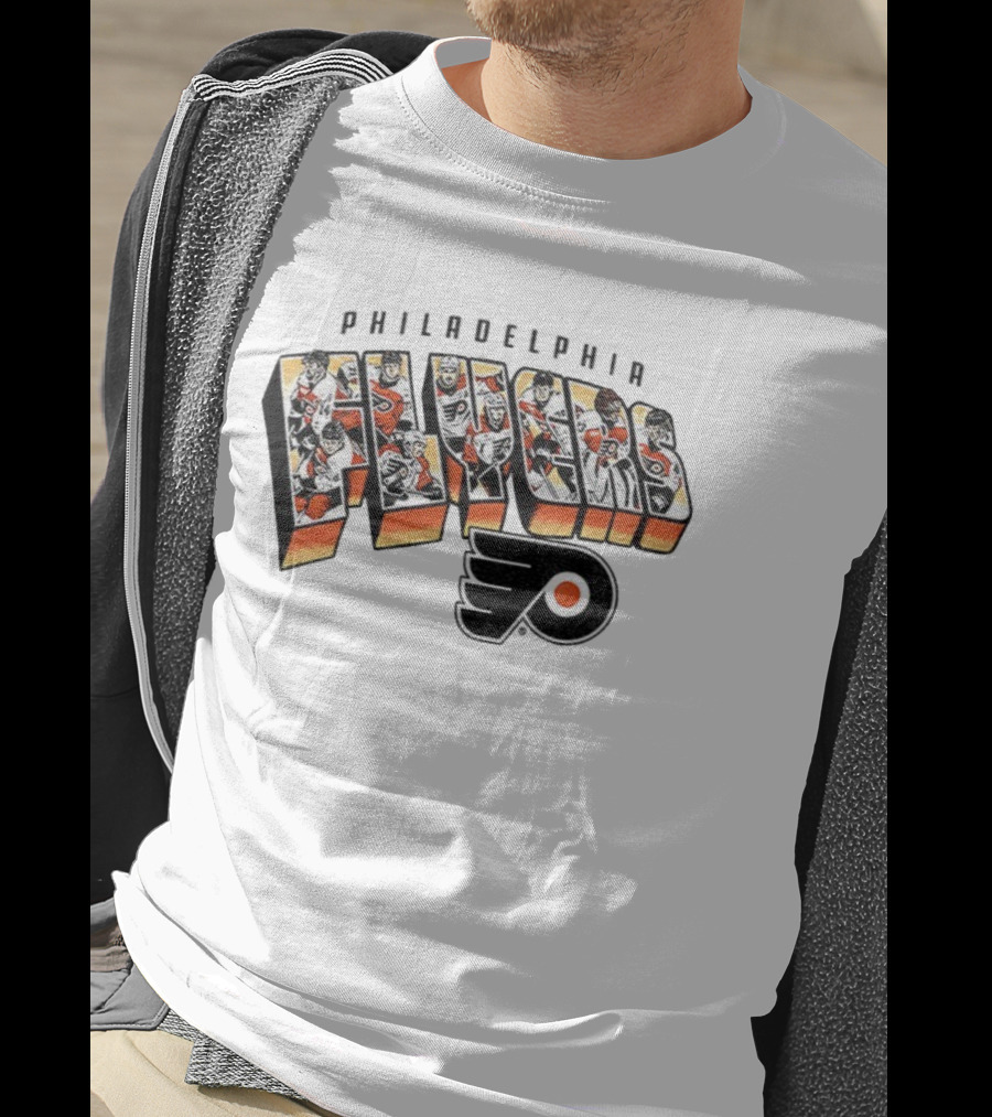 Philadelphia Flyers NHL Hockey Stanley Cup Players 2025 Vintage Flyers Team Roster Logo T-Shirt
