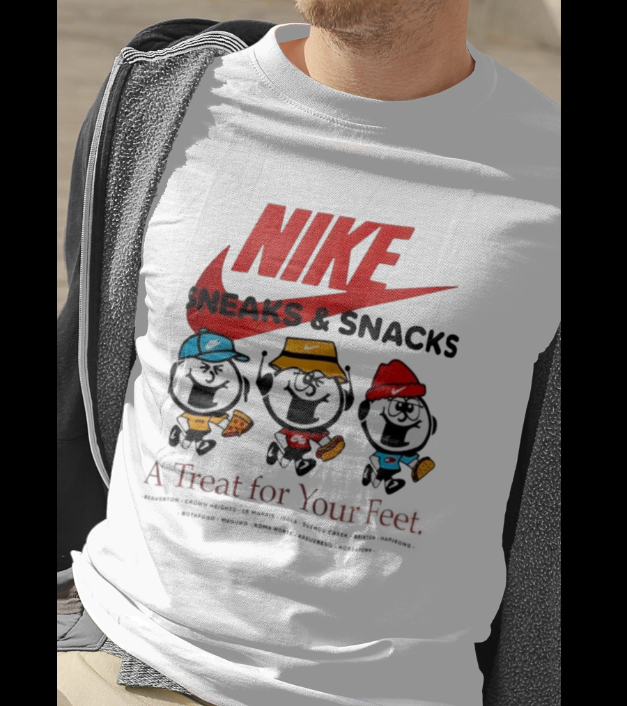 NIKE Sneaks And Snacks A Treat For Your Feet Pizza Burgers Tacos T-Shirt