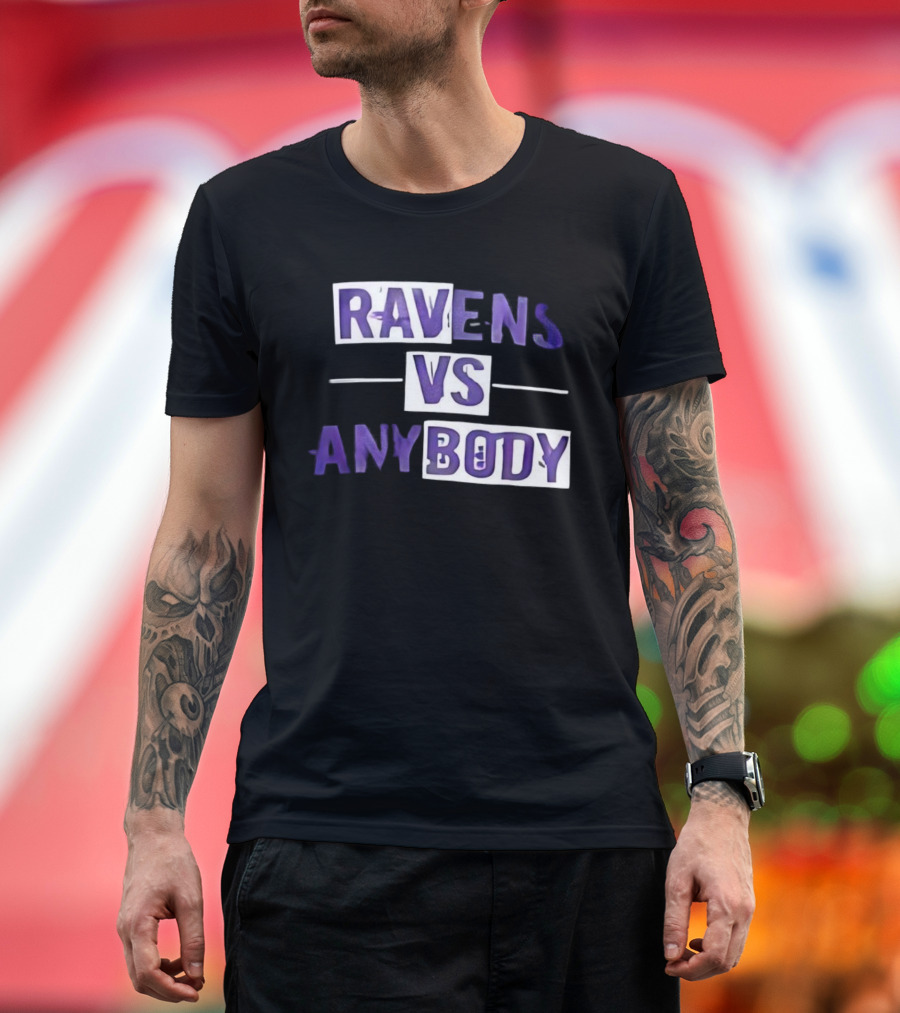 Ravens VS Anybody Baltimore Football Team Rivalry Fan Apparel T-Shirt