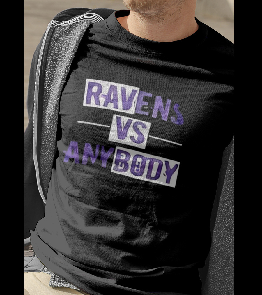 Ravens VS Anybody Baltimore Football Team Rivalry Fan Apparel T-Shirt