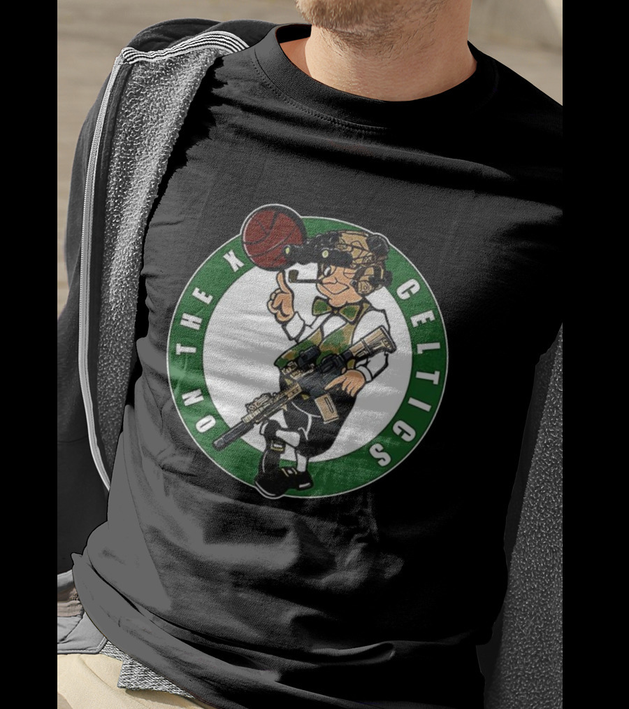 Boston Celtics On The X Military Basketball Parody T-Shirt