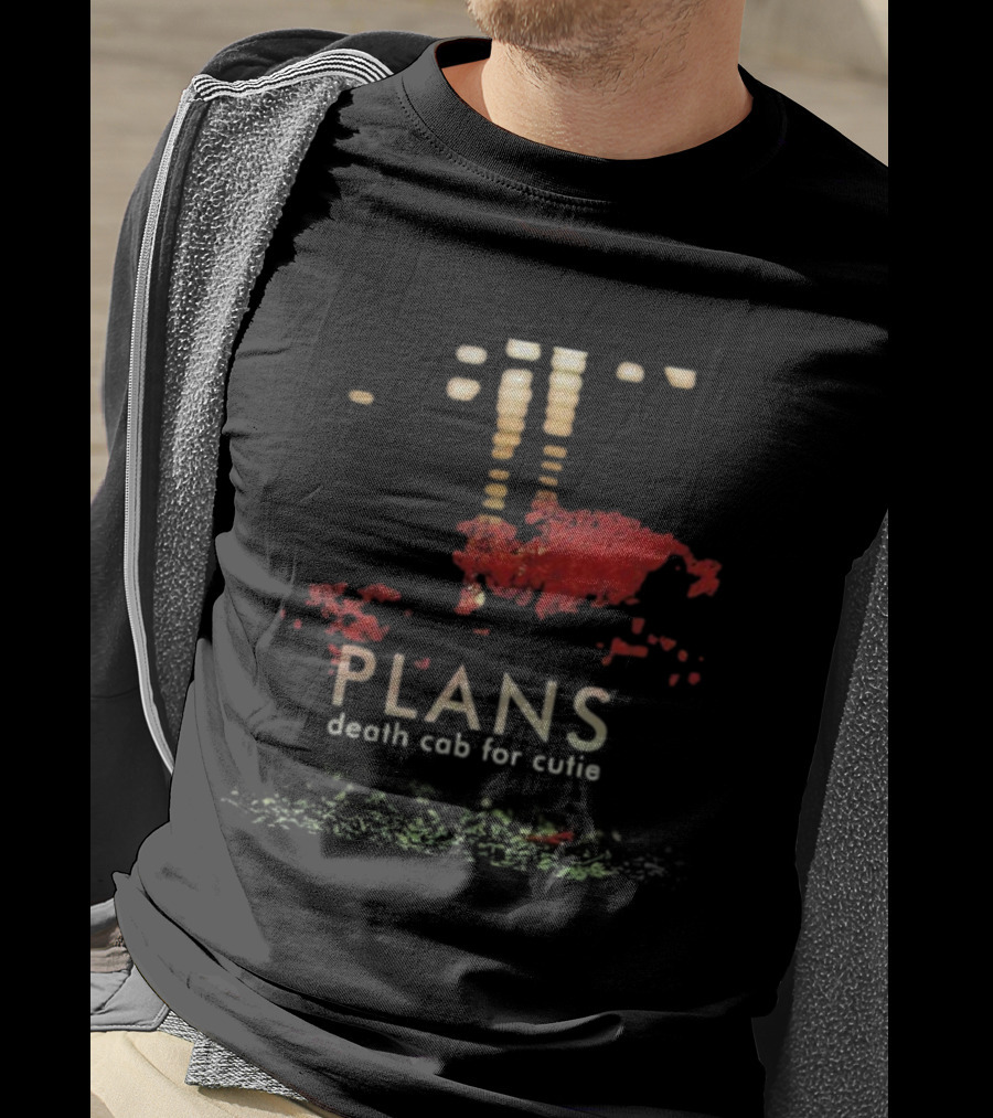 Death Cab For Cutie Plans Album Artwork With Abstract Red Elements T-Shirt