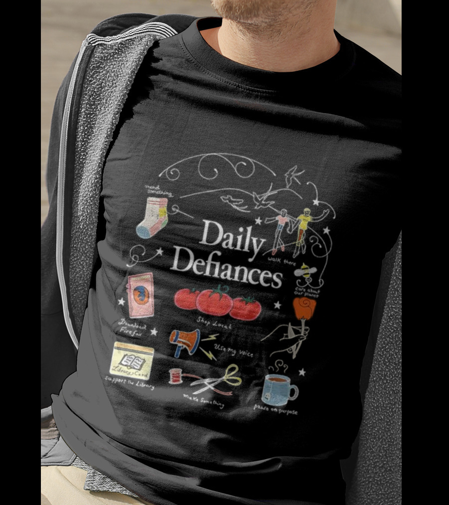 Daily Defiances Aesthetic Tomatos Manifest Skipped Laundry Protest Pajamas Make My Voice Stand Out T-Shirt