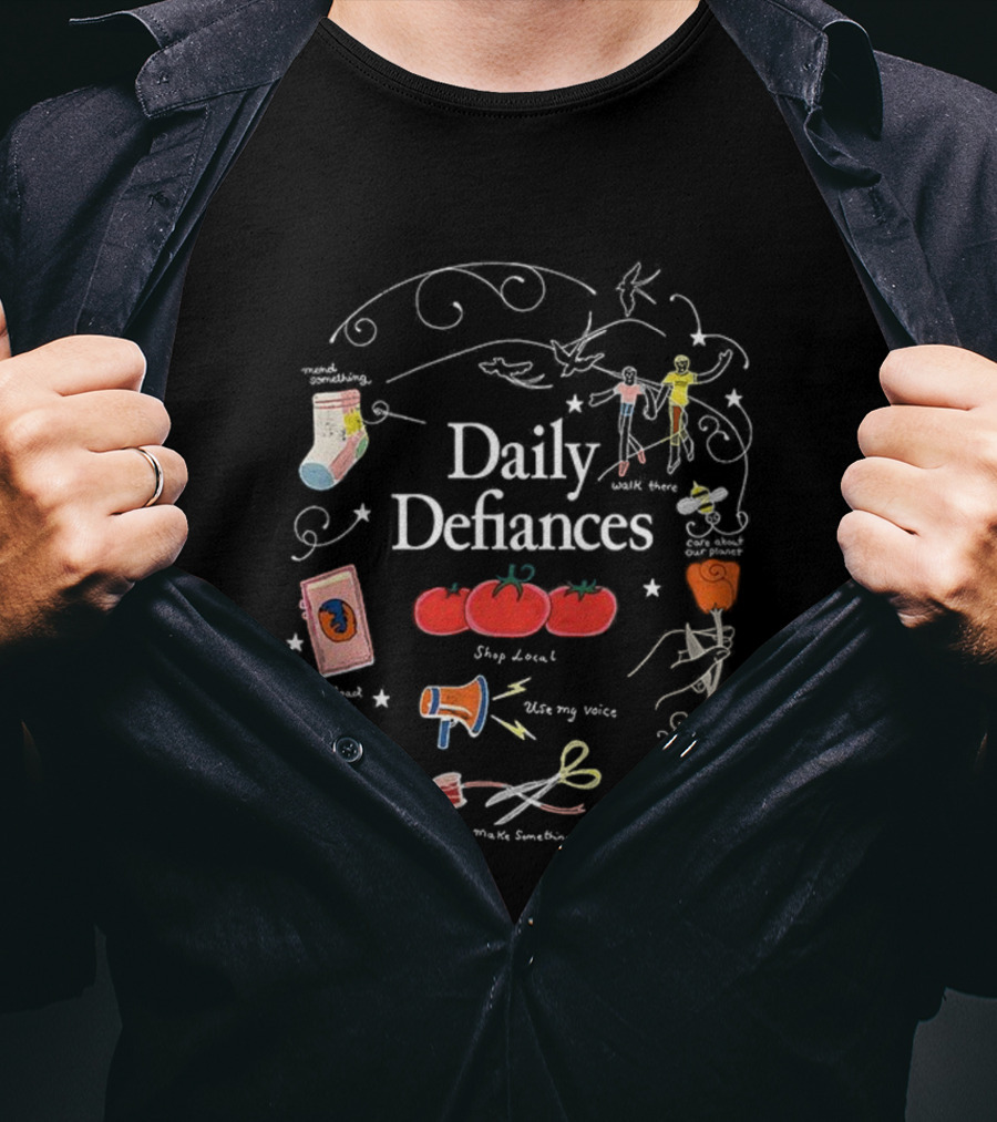 Daily Defiances Aesthetic Tomatos Manifest Skipped Laundry Protest Pajamas Make My Voice Stand Out T-Shirt
