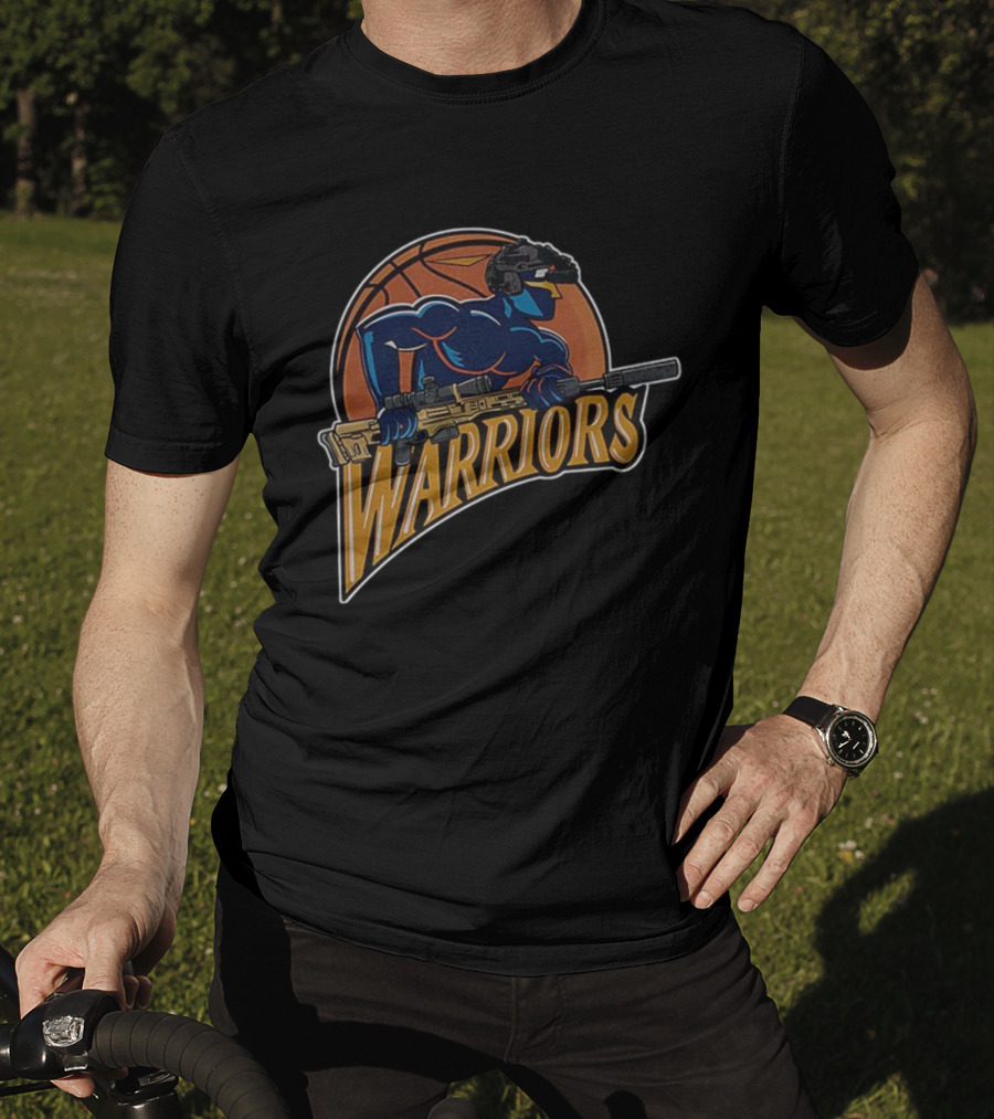 Golden State Warriors Basketball Soldier Armed Warrior T-Shirt