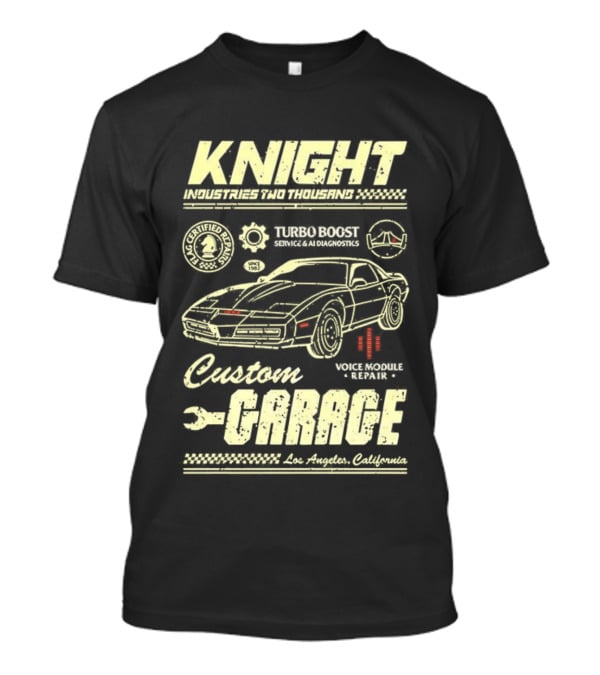 Knight Industries Turbo Boost Custom Garage Vintage Los Angeles California T-Shirt