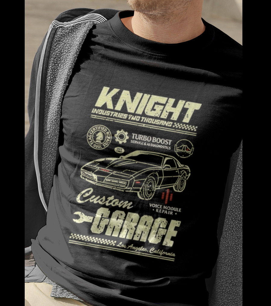 Knight Industries Turbo Boost Custom Garage Vintage Los Angeles California T-Shirt