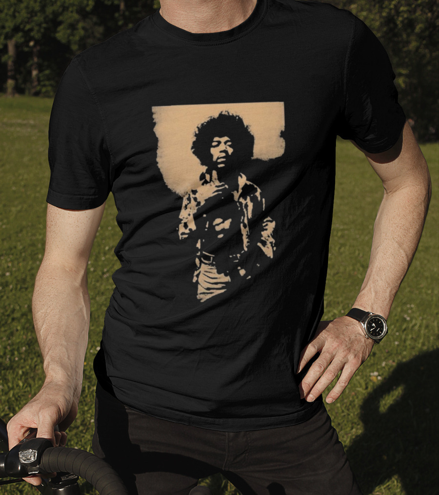 Bob Marley Jimi Hendrix Sepia 70s Vintage Style T-Shirt