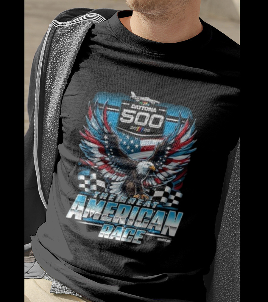 Daytona 500 2026 The Great American Race Eagle Checkered Flag Sports NASCAR T-Shirt