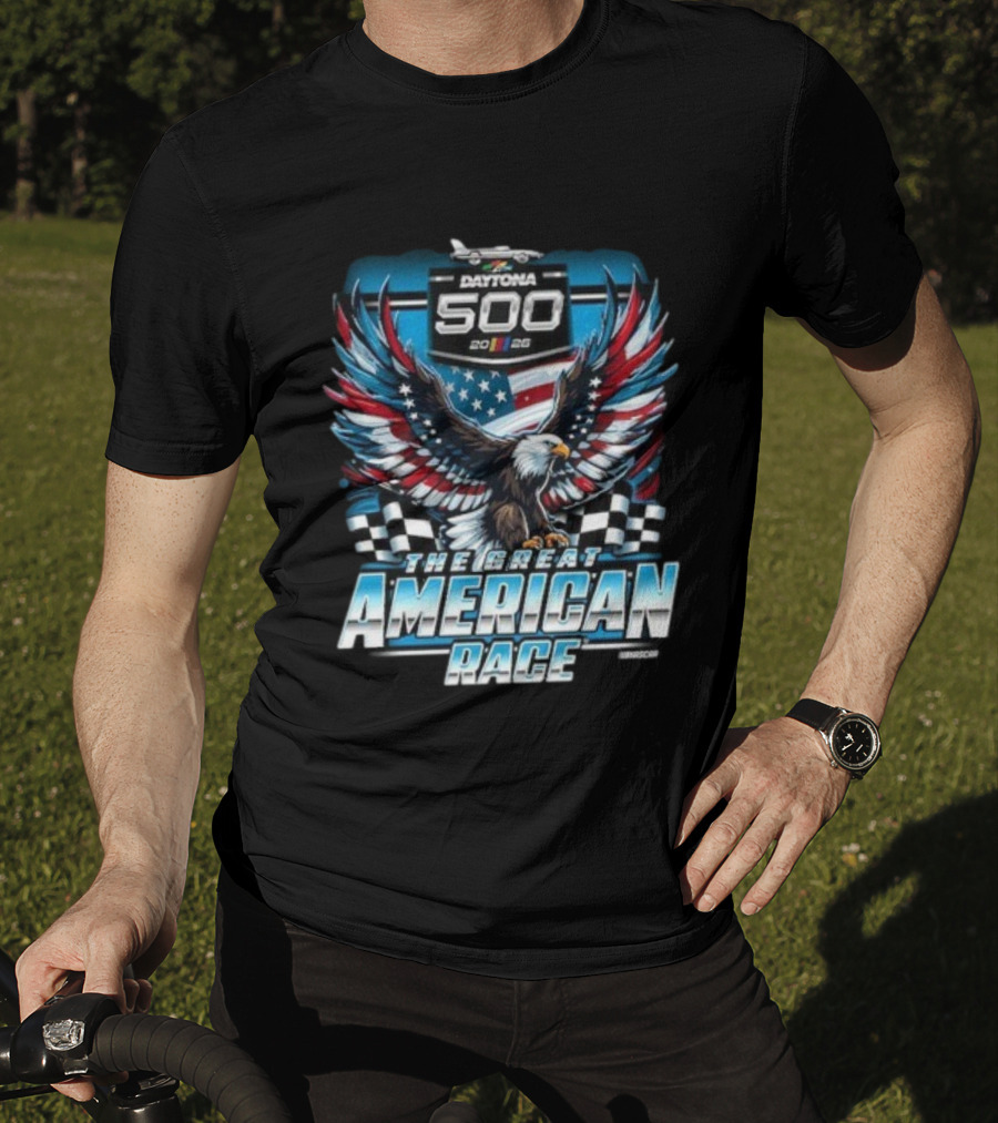 Daytona 500 2026 The Great American Race Eagle Checkered Flag Sports NASCAR T-Shirt