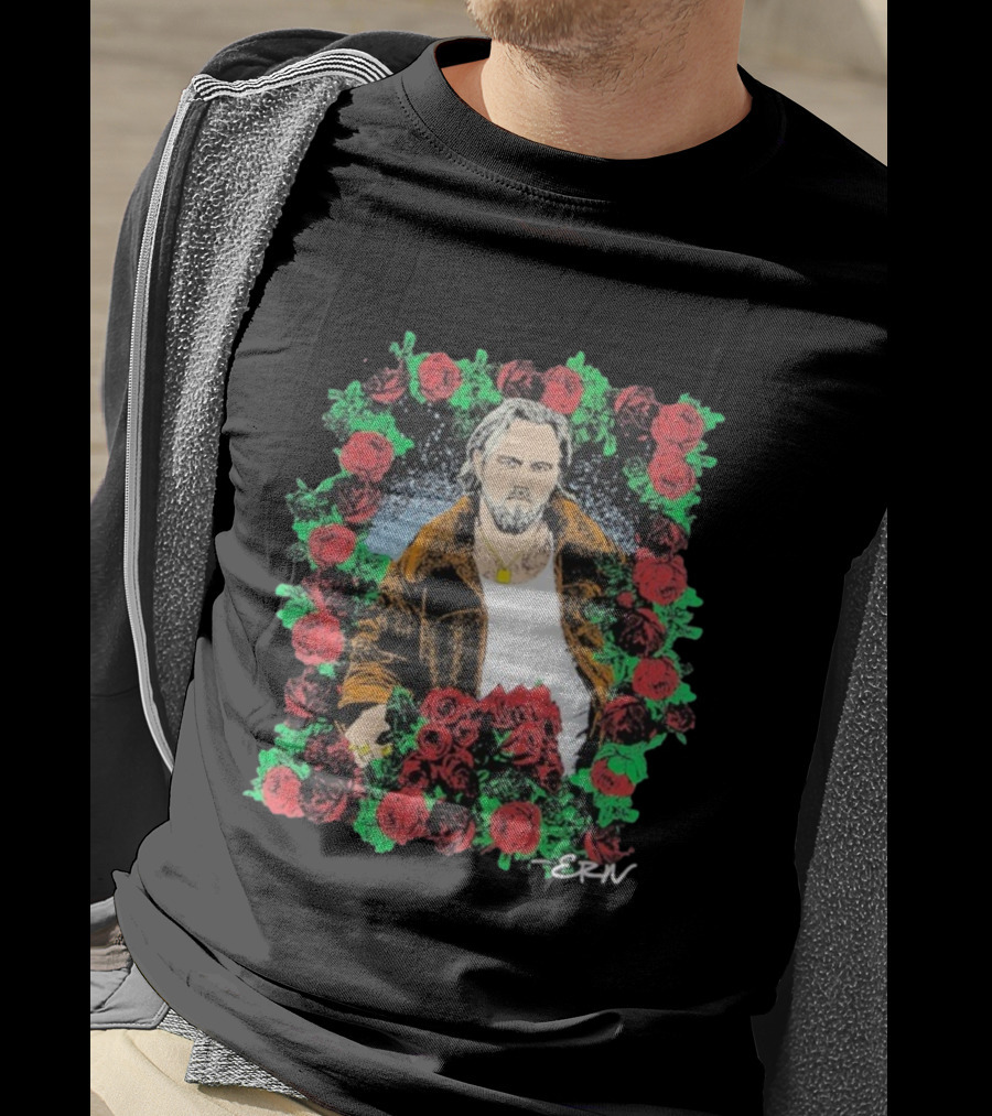 Ernest Photo Flowers Illustration Roses Portrait With ERN Signature T-Shirt