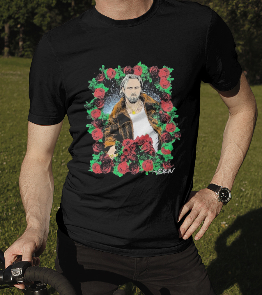 Ernest Photo Flowers Illustration Roses Portrait With ERN Signature T-Shirt