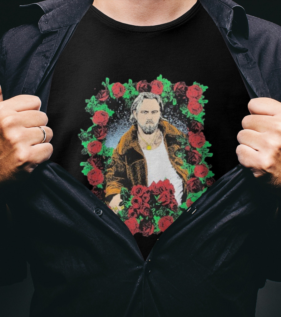 Ernest Photo Flowers Illustration Roses Portrait With ERN Signature T-Shirt