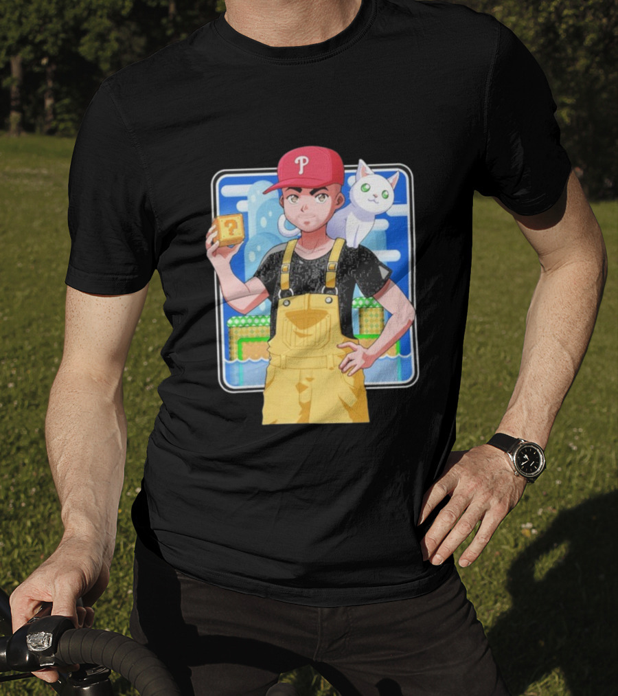 DanG88 Dynamic Duo Philadelphia Phillies Fan Anime Style Mario Influence T-Shirt